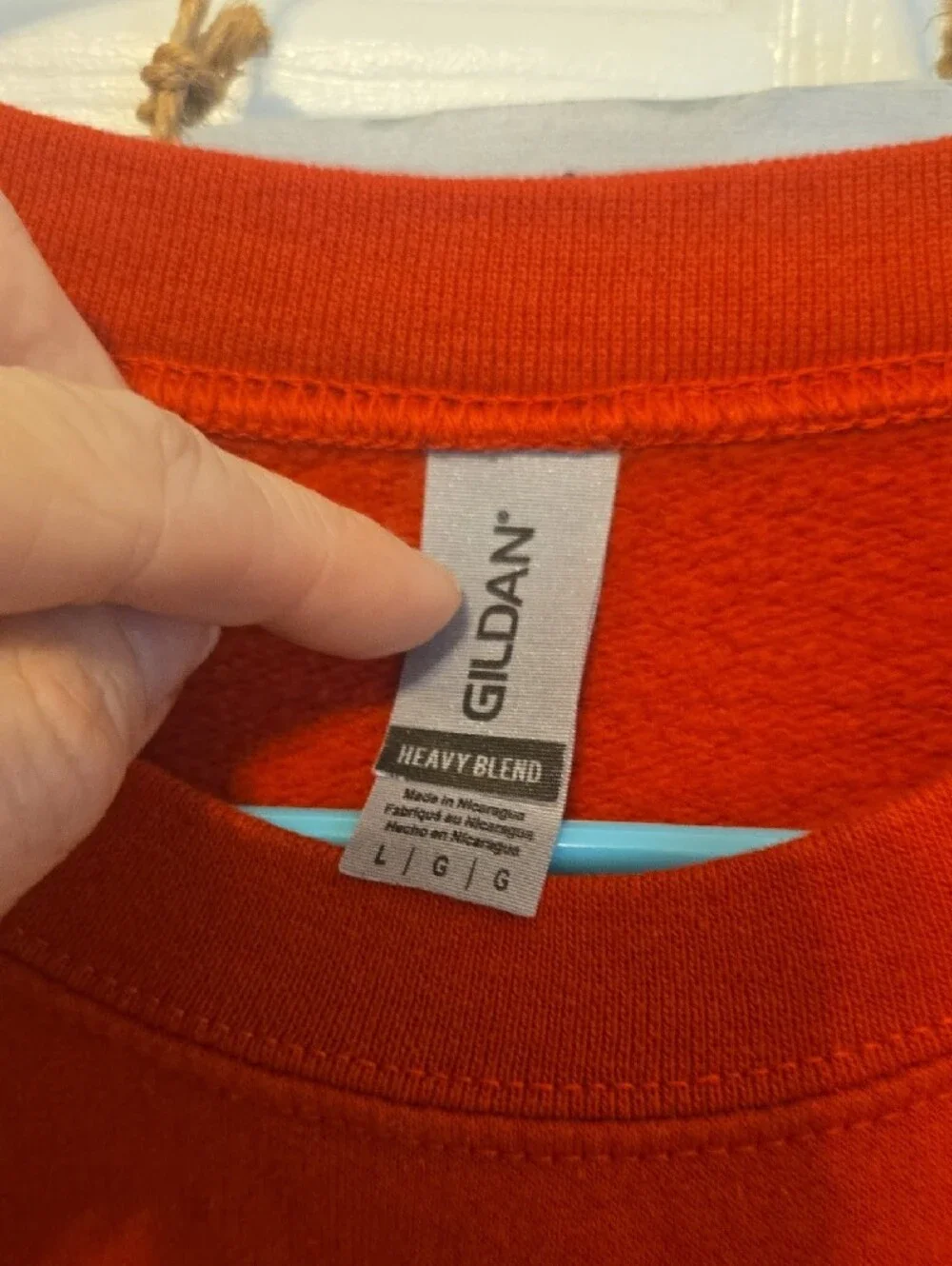 Gildan Rust Orange Anime Graphic Crewneck Sweater